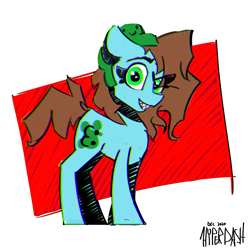 Size: 4500x4500 | Tagged: safe, artist:hyper dash, derpibooru import, oc, oc only, oc:neko, earth pony, pony, absurd resolution, dreamworks face, eyebrows, grin, looking at you, raised eyebrow, simple background, smiling, solo, white background