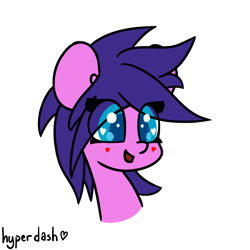 Size: 4500x4500 | Tagged: safe, artist:hyper dash, derpibooru import, oc, oc only, oc:jenny, pony, absurd resolution, blush sticker, blushing, bust, eye clipping through hair, heart, heart eyes, open mouth, portrait, simple background, smiling, solo, white background, wingding eyes