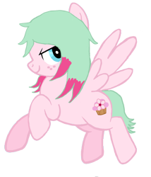 Size: 828x966 | Tagged: safe, artist:star-is-nonbinary, derpibooru exclusive, derpibooru import, oc, oc:cherry cake, pegasus, pony, base used, female, magical lesbian spawn, mare, offspring, parent:blossomforth, parent:pinkie pie, parents:pinkieforth, raised hoof, raised leg, simple background, transparent background