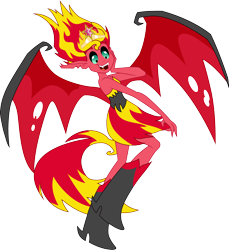 Size: 3000x3270 | Tagged: safe, artist:cloudy glow, derpibooru import, sunset satan, sunset shimmer, demon, equestria girls, equestria girls (movie), g4, big crown thingy, crown, element of magic, female, jewelry, regalia, simple background, solo, transparent background, wings