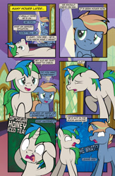 Size: 1920x2948 | Tagged: safe, artist:alexdti, derpibooru import, oc, oc only, oc:brainstorm (alexdti), oc:star logic, pony, unicorn, comic:quest for friendship retold, dialogue, ears, floppy ears, speech bubble, twilight's castle