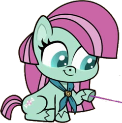 Size: 306x309 | Tagged: safe, artist:pascalmulokozi2, derpibooru import, edit, edited screencap, screencap, earth pony, pony, g3, g4.5, my little pony: pony life, the trail less trotten, female, mare, minty (g4), not a vector, simple background, solo, transparent background