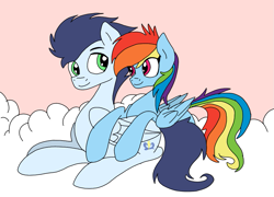 Size: 999x720 | Tagged: safe, artist:dasher666, artist:skysparkthepegasus, derpibooru import, edit, rainbow dash, soarin', pegasus, pony, female, male, mare, shipping, soarindash, stallion, straight