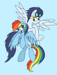 Size: 720x960 | Tagged: safe, artist:dasher666, artist:skysparkthepegasus, derpibooru import, edit, rainbow dash, soarin', pegasus, pony, female, male, mare, shipping, soarindash, stallion, straight