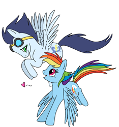 Size: 720x769 | Tagged: safe, artist:cloudseviin, artist:dasher666, derpibooru import, edit, rainbow dash, soarin', pegasus, pony, female, male, mare, shipping, simple background, soarindash, stallion, straight, white background