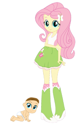 Size: 828x1301 | Tagged: safe, artist:josephpatrickbrennan, derpibooru import, fluttershy, oc, equestria girls, boots, clothes, high heel boots, shirt, shoes, simple background, skirt, socks, transparent background