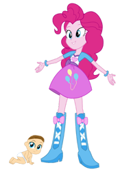 Size: 828x1186 | Tagged: safe, artist:josephpatrickbrennan, derpibooru import, pinkie pie, oc, equestria girls, boots, clothes, high heel boots, jacket, shirt, shoes, simple background, skirt, transparent background, vest