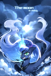 Size: 2000x3000 | Tagged: safe, artist:mjiffy, derpibooru import, nightmare moon, princess luna, alicorn, pony, crying, female, jewelry, mare, peytral, regalia, solo, transformation