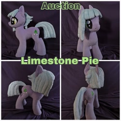 Size: 1080x1080 | Tagged: safe, artist:kuroran, derpibooru import, limestone pie, advertisement, auction, plushie