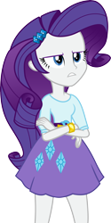 Size: 3000x5977 | Tagged: safe, artist:cloudy glow, derpibooru import, rarity, human, equestria girls, .ai available, clothes, crossed arms, cutie mark on clothes, dress, female, rarity is not amused, simple background, skirt, solo, transparent background, unamused, vector