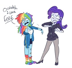 Size: 1200x1128 | Tagged: artist needed, safe, rainbow dash, rarity, equestria girls, rainbow socks, socks, striped socks