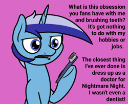 Size: 1280x1039 | Tagged: safe, artist:ewoudcponies, derpibooru import, minuette, pony, unicorn, g4, solo, toothbrush