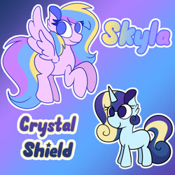 Size: 1000x1000 | Tagged: safe, artist:cosmicriff, derpibooru import, oc, children, gradient background, name, offspring, parent:princess cadance, parent:shining armor, parents:shiningcadance, siblings