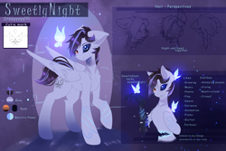 Size: 6000x4000 | Tagged: safe, artist:sweetlynight, derpibooru import, oc, oc only, oc:sweetlynight, butterfly, pegasus, pony, black sclera, coat markings, hand, male, reference sheet, solo, stallion, unusual pupils