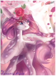 Size: 3050x4153 | Tagged: safe, artist:sweetlynight, derpibooru import, oc, oc only, oc:rose, pegasus, pony, female, floral head wreath, flower, mare, rose, solo