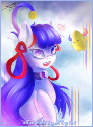 Size: 1478x2024 | Tagged: safe, artist:sweetlynight, derpibooru import, oc, oc only, earth pony, pony, choker, female, hair accessory, mare, solo