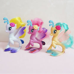 Size: 400x400 | Tagged: safe, derpibooru import, princess skystar, pony, seapony (g4), my little pony: the movie, aliexpress, bootleg, female, fins, not surprise, not twilight sparkle, photo, tail, tail fin, toy, trio
