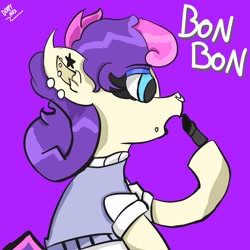 Size: 2048x2048 | Tagged: safe, artist:derpynox, derpibooru import, bon bon, sweetie drops, earth pony, pony, fanart, lipstick, makeup, piercing, song reference, vylet pony