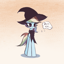 Size: 3000x3000 | Tagged: safe, artist:thebigstuff89, derpibooru import, rainbow dash, pony, :<, hat, long legs, rainbow dash always dresses in style, solo, witch hat