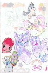 Size: 1084x1632 | Tagged: safe, artist:larvaecandy, derpibooru import, fluttershy, twilight sparkle, twilight sparkle (alicorn), alicorn, pegasus, pony, traditional art