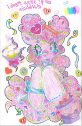 Size: 1067x1632 | Tagged: safe, artist:larvaecandy, derpibooru import, pinkie pie, earth pony, pony, solo, traditional art