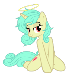 Size: 3388x3671 | Tagged: safe, artist:equestria secret guard, derpibooru import, oc, oc only, oc:seven sister, pony, unicorn, bedroom eyes, belly button, collarbone, female, horn, kneeling, looking at you, mare, sexy, shoulder, simple background, smiling, smiling at you, smirk, transparent background, unicorn oc