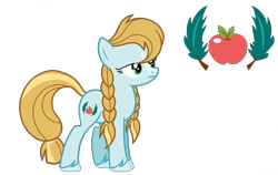 Size: 2753x1745 | Tagged: safe, artist:chanellscoco, derpibooru import, oc, oc only, oc:apple hoof, earth pony, pony, base used, blaze (coat marking), coat markings, facial markings, female, frown, mare, offspring, parent:applejack, parent:rockhoof, parents:rockjack, simple background, solo, transparent background, unshorn fetlocks