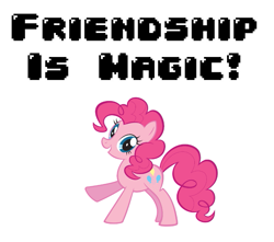 Size: 775x684 | Tagged: safe, artist:polygonical, derpibooru import, edit, pinkie pie, earth pony, pony, friendship is magic, g4, season 1, 8-bit, female, game boy, laughter song, mare, pose, simple background, solo, song cover, stock vector, white background