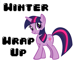Size: 775x684 | Tagged: safe, artist:durpy, artist:polygonical, derpibooru import, edit, twilight sparkle, unicorn twilight, pony, unicorn, g4, season 1, winter wrap up, 8-bit, female, game boy, mare, pose, simple background, solo, song cover, stock vector, vector, white background, winter wrap up song
