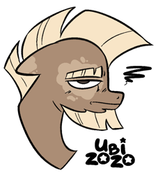 Size: 714x786 | Tagged: safe, artist:ubizozo, derpibooru import, oc, oc only, earth pony, pony, beard, bust, facial hair, male, simple background, solo, stallion, white background