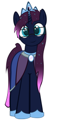 Size: 1000x2090 | Tagged: safe, artist:osiriseclipse, derpibooru exclusive, derpibooru import, oc, oc only, oc:osiris eclipse, pony, unicorn, 2024 community collab, clothes, derpibooru community collaboration, ethereal mane, glasses, hoof shoes, jewelry, looking at you, male, no source available, simple background, smiling, smiling at you, solo, stallion, standing, starry mane, tiara, transparent background