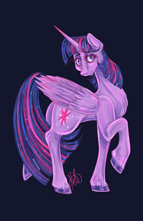 Size: 3300x5100 | Tagged: safe, artist:ashley-the-muffin, derpibooru import, twilight sparkle, twilight sparkle (alicorn), alicorn, pony, blue background, chest fluff, female, mare, simple background, solo