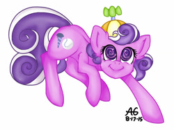 Size: 1024x768 | Tagged: safe, artist:ashley-the-muffin, derpibooru import, screwball, earth pony, pony, 2015, female, hat, mare, propeller hat, signature, simple background, solo, swirly eyes, white background
