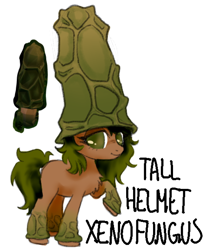 Size: 712x863 | Tagged: safe, artist:wtfponytime, derpibooru import, alien, alien pony, original species, pony, crossover, deep rock galactic, mushroom, mushroom pony, ponified, simple background, solo, species swap, tall helmet xenofungus, unshorn fetlocks, white background