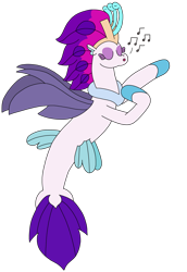 Size: 2088x3042 | Tagged: safe, artist:supahdonarudo, derpibooru import, queen novo, seapony (g4), series:novoember, my little pony: the movie, music notes, redraw, simple background, singing, transparent background
