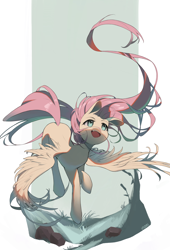 Size: 2800x4114 | Tagged: safe, artist:inori7596, derpibooru import, fluttershy, pegasus, pony, abstract background, cute, female, mare, shyabetes, solo, spread wings, wings