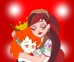 Size: 1753x1449 | Tagged: safe, derpibooru import, spike, human, equestria girls, crossover, crossover shipping, ever after high, hug, human spike, humanized, orange hair, rosabella beauty, ship:rospike, shipping