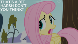 Size: 2000x1125 | Tagged: safe, derpibooru import, edit, edited screencap, editor:quoterific, screencap, fluttershy, bats!, solo