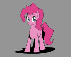 Size: 2867x2293 | Tagged: safe, artist:n-jima, derpibooru import, pinkie pie, earth pony, pony, g4, doodle, female, full body, gray background, looking at you, mare, simple background, smiling, solo