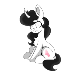 Size: 607x625 | Tagged: safe, artist:taoyvfei, derpibooru import, peach blossom, oc, oc:taoyvfei, pony, unicorn, 2024 community collab, curved horn, derpibooru community collaboration, horn, unicorn oc