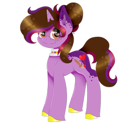 Size: 1600x1600 | Tagged: safe, artist:kathepart, derpibooru import, oc, oc only, oc:kathepaint, unicorn, 2024 community collab, brown eyes, collar, cutie mark, derpibooru community collaboration, female, freckles, looking at you, simple background, smiling, smiling at you, solo, solo female, stains, transparent background