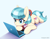 Size: 2368x1827 | Tagged: safe, artist:vinilyart, derpibooru import, coco pommel, earth pony, pony, g4, apple (company), blush lines, blushing, cocobetes, computer, cute, female, high res, laptop computer, looking at something, lying down, macbook, mare, necktie, prone, solo