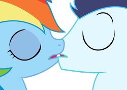 Size: 1062x753 | Tagged: safe, artist:artitsmagic, rainbow dash, soarin', pegasus, pony, female, kiss on the lips, kissing, male, mare, simple background, soarindash, stallion, transparent background