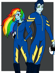 Size: 768x1024 | Tagged: safe, artist:soarindash, rainbow dash, soarin', human, equestria girls, female, male, soarindash, wonderbolts uniform