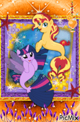 Size: 263x400 | Tagged: safe, artist:powerpuffdolly, derpibooru import, sunset shimmer, twilight sparkle, alicorn, mermaid, seapony (g4), unicorn, g4, animated, dorsal fin, female, fin, fin wings, fins, fish tail, flowing mane, flowing tail, gif, horn, lesbian, mare, ocean, picmix, scales, seaponified, seapony sunset, seapony twilight, shipping, species swap, sunsetsparkle, tail, underwater, water, wings