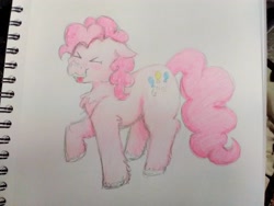 Size: 3264x2448 | Tagged: safe, artist:djdoublej, derpibooru import, pinkie pie, earth pony, pony, g4, colored sketch, happy, sketch, sketchbook, solo, tongue, tongue out, traditional art