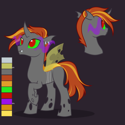 Size: 3000x3000 | Tagged: safe, artist:nika-rain, derpibooru import, oc, changeling, original species, pony, commission, gray background, reference, reference sheet, simple background, solo, yellow changeling