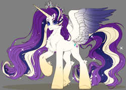 Size: 3500x2500 | Tagged: safe, artist:medkit, derpibooru import, starlight glimmer, alicorn, pony, g4, alicornified, blue eyes, chest fluff, colored eyebrows, colored eyelashes, colored hooves, colored pupils, colored wings, crown, crystal, dun, ear fluff, ears, ears up, ethereal mane, ethereal tail, eye clipping through hair, eyebrows, eyebrows visible through hair, feathered wings, female, fringe, gradient hooves, gradient horn, gradient mane, gradient tail, gradient wings, high res, hoof fluff, horn, horseshoes, jewelry, leg fluff, lightly watermarked, long horn, long legs, long mane, long tail, looking at you, mare, multicolored mane, multicolored tail, partially open wings, png, princess, princess starlight glimmer, race swap, raised hoof, raised leg, redesign, redraw, regalia, requested art, shoulder fluff, signature, silver, simple background, sketch, smiling, smiling at you, solo, standing, starlicorn, starry mane, starry tail, stars, sternocleidomastoid, tail, tall, two toned coat, two toned wings, wall of tags, watermark, white coat, wings, xk-class end-of-the-world scenario