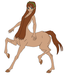 Size: 754x866 | Tagged: safe, artist:cdproductions66, artist:nypd, derpibooru import, oc, oc only, oc:jade verdi, centaur, monster girl, taur, base used, breasts, brown hair, centaurified, cleavage, clothes, ear piercing, earring, female, godiva hair, green eyes, hairband, hooves, human head, jewelry, missing cutie mark, piercing, raised hooves, simple background, solo, strategically covered, transparent background