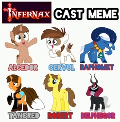 Size: 1065x1080 | Tagged: safe, derpibooru import, grogar, lord tirek, pipsqueak, oc, oc:ej, oc:grapefruit face, oc:heroic armour, alicorn, earth pony, pony, unicorn, cast meme